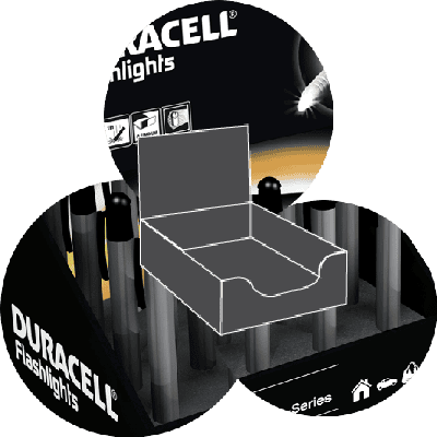 Cardboard Retail Counter Displays For Battery - Holidaypac