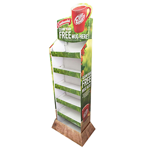 Custom Cardboard Coffee Display Stand For Retail Supermarket