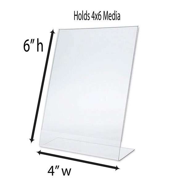 Factory Customized Acrylic 4 x 6 Slanted Sign Holders HLD-A024