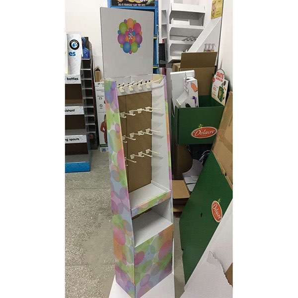 OEM Mobile Phone Case Accessories Cardboard POS Display Stand With Hooks   HLD-YPZ070