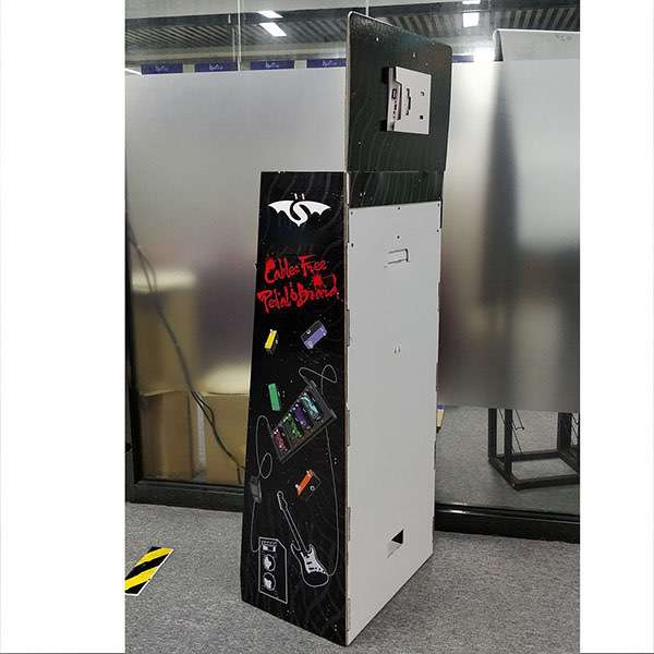 Custom Printing Classic Black Cardboard Floor Display Stand with LCD For Electronic Products   HLD-YPZ090