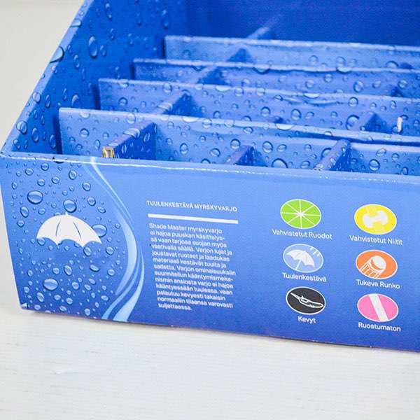 Waterproof Counter Display Unit for Umbralla, Mini Umbrella Display    HLD-YPZ093