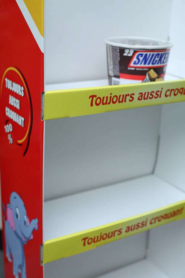 Printed Custom Cardboard Floor Display For Food,  Pop Cardboard Display For Promotion HLD-F821