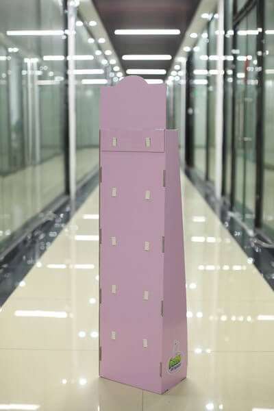 Retail Sock Hang Package Hook Display Cardboard Floor Stand Cardboard Display Stands With Hooks HLD-F902