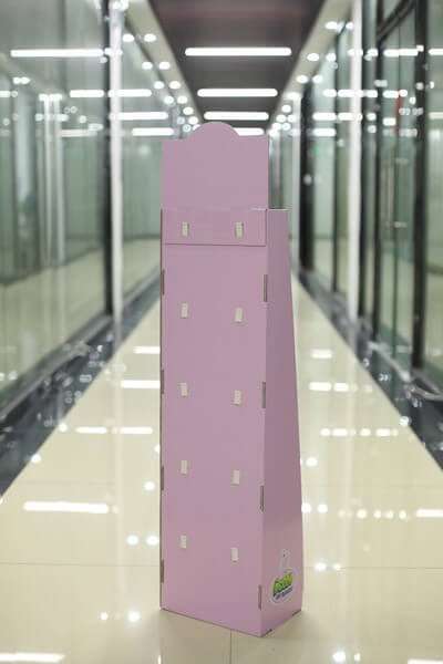 Retail Sock Hang Package Hook Display Cardboard Floor Stand Cardboard Display Stands With Hooks HLD-F902 - Holidaypac