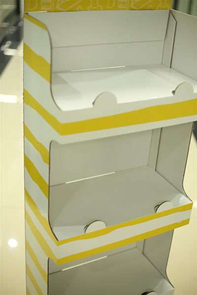 Supermarket Foldable POP Carton Stand Custom Retail Portable POS Cardboard Floor Display HLD-F903