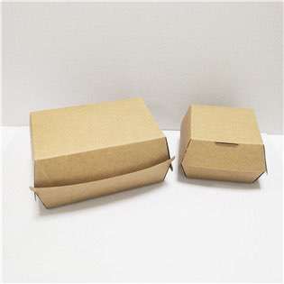 Top Quality Portable Simple Style Paper Box With Handle Packing Burger K014