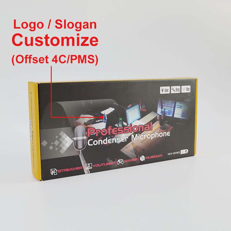 Shipping  Wholesale Different Sizes Colorful Printing Corrugated Cardboard microphone electronics Custom Mailer Box