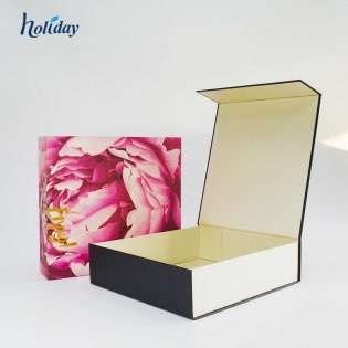 Luxury Custom Logo eco friendly Cardboard clamshell foldable Paper Flat Packing Gift Box