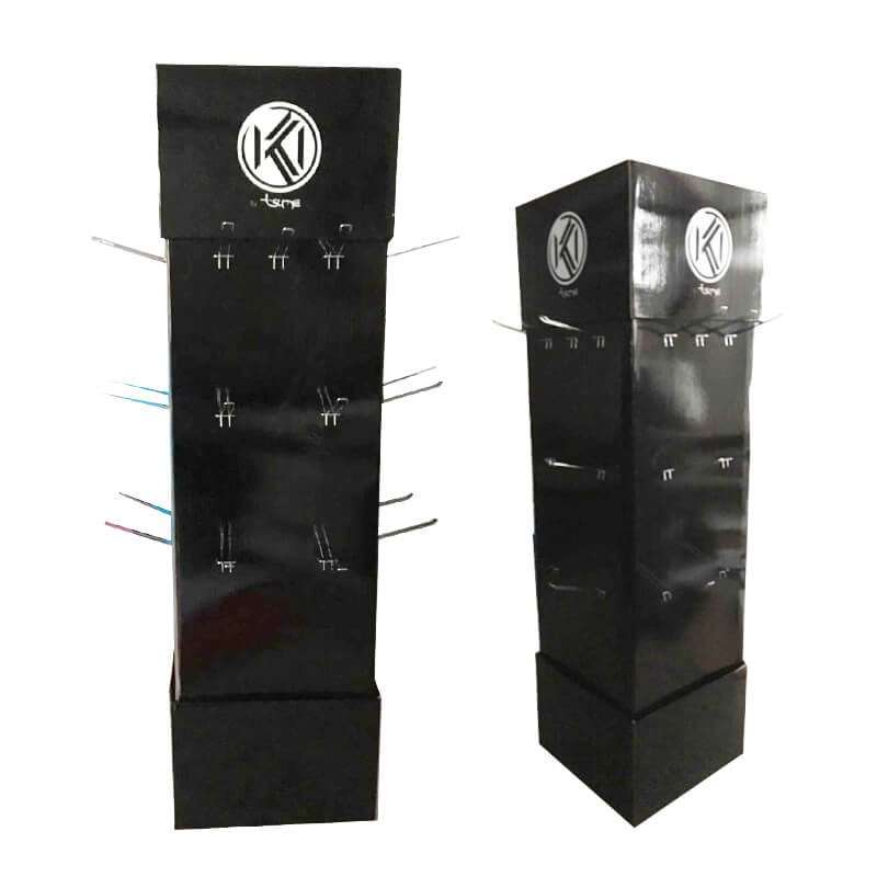 Custom Wholesale Promotional POP Template Floor Stand Pegboard Corrugated Cardboard Accessories Electronics Hook Display Rack