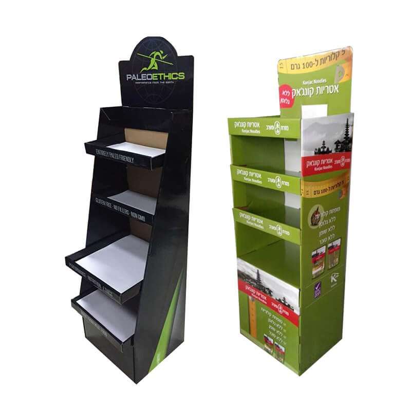 Wholesale Supermarket Promotional Cardboard Corrugated Display Rack,Cardboard Carton Paper Floor Display Stand