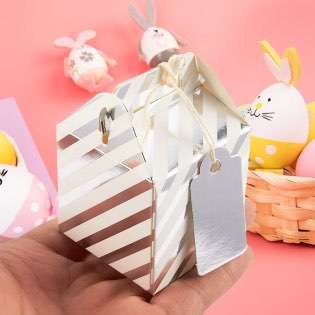 Whole Originality Foil Paper Treat Boxes Wedding Birthday Partiy Easter Bunny and Eggs Basket Containers Candy Cookie Boxes
