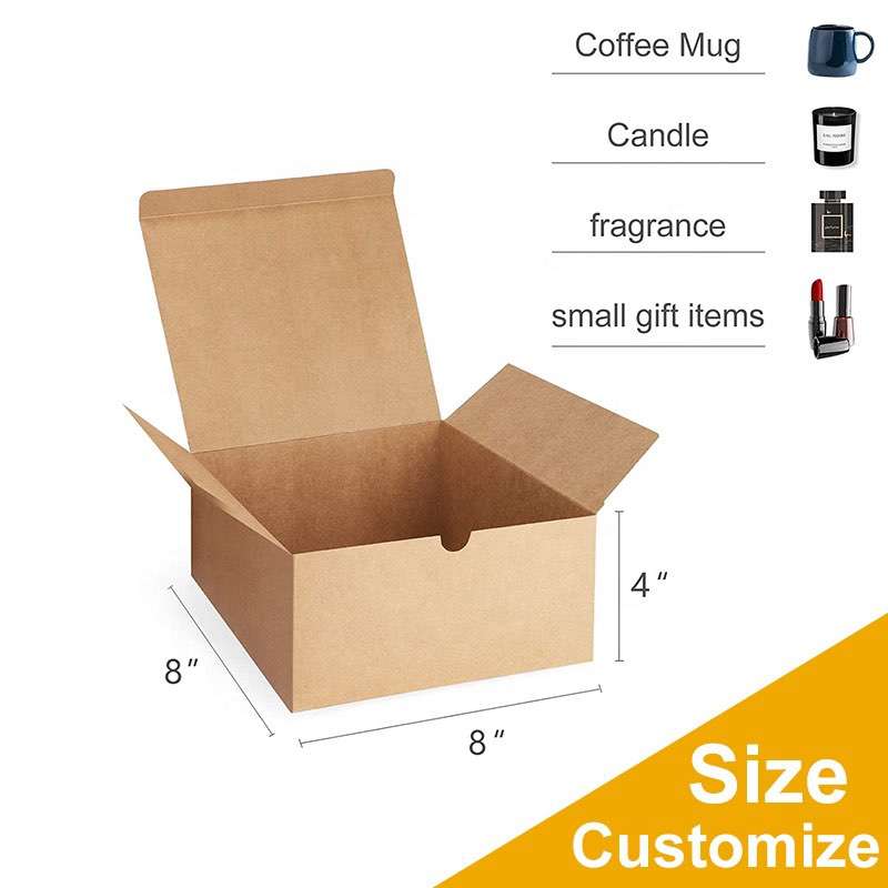 Custom Eco Friendly Packaging Brown Kraft Paper Festival Birthday Party Weddding Gift Boxes  