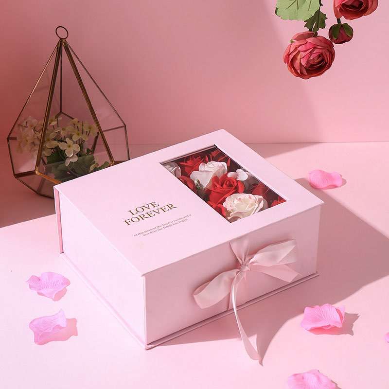 Wholesale Fashion Eco-friendly Cardboard Birthday Wedding Packaging Display Box With Windows paper Gift Box