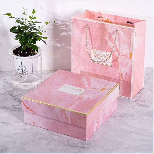Gift Box Custom Marble Printing Corrugated Cardboard Lipstick Perfume Birthday Luxury Packaging