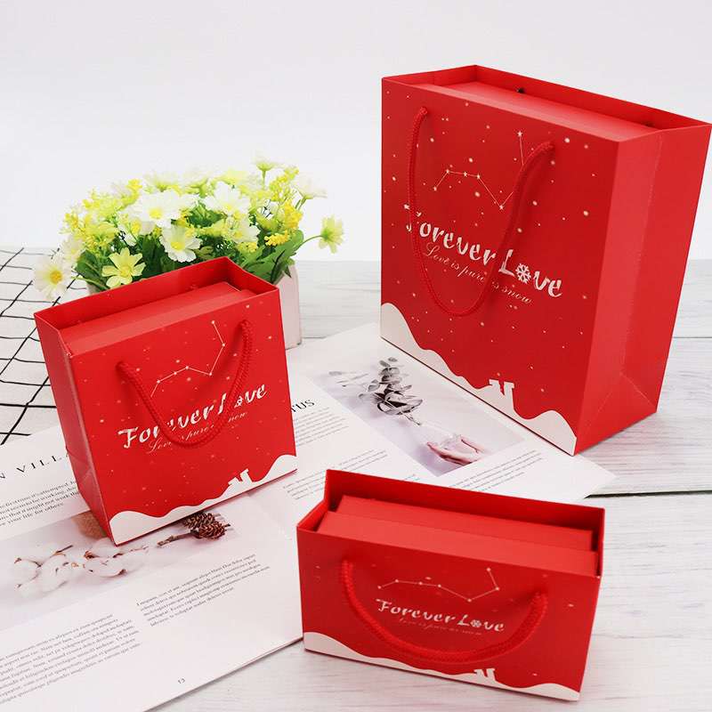 Gift Packaging Box Custom Birthday Party Wedding Valentine's Day Eco Friendly Cardboard Paper Luxury Red Color