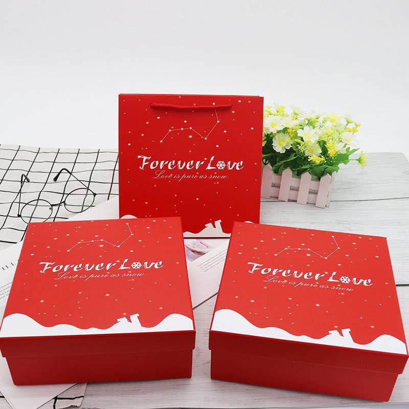Gift Packaging Box Custom Birthday Party Wedding Valentine's Day Eco Friendly Cardboard Paper Luxury Red Color