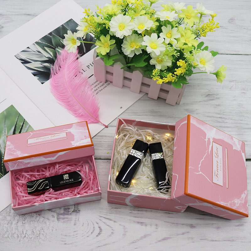 Gift Box Custom Marble Printing Corrugated Cardboard Lipstick Perfume Birthday Luxury Packaging