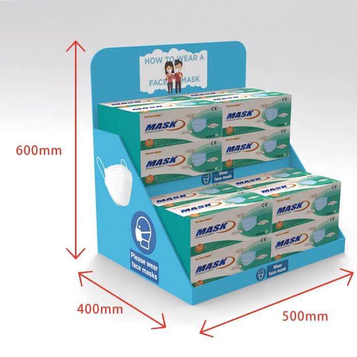  Cardboard Face Mask Display Stand Counter Display Hook Counter Display Customizable - Holidaypac