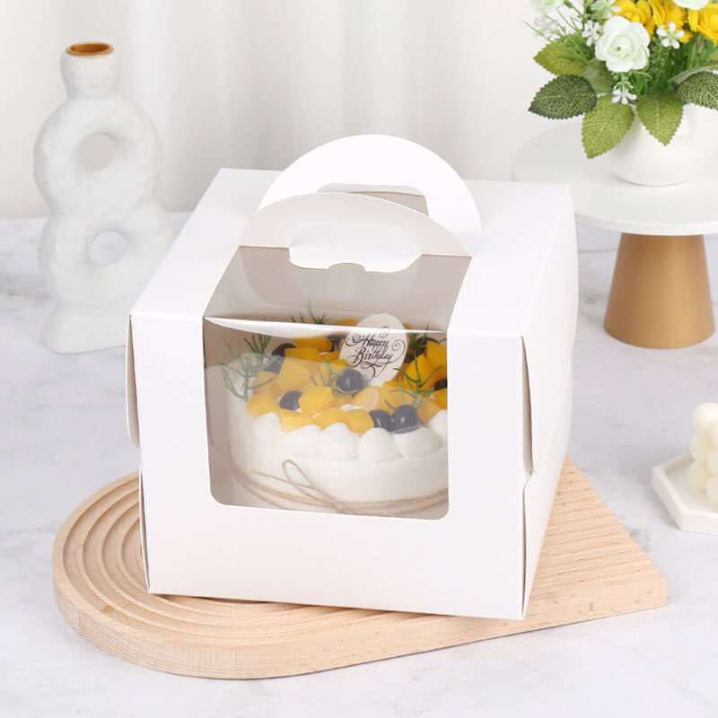 Wholesale 6/8Inch Portable Cup Cake Box Transparent Window Cake Box