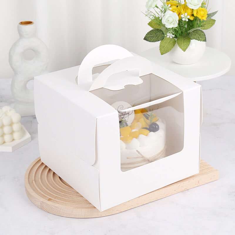 Wholesale 6/8Inch Portable Cup Cake Box Transparent Window Cake Box