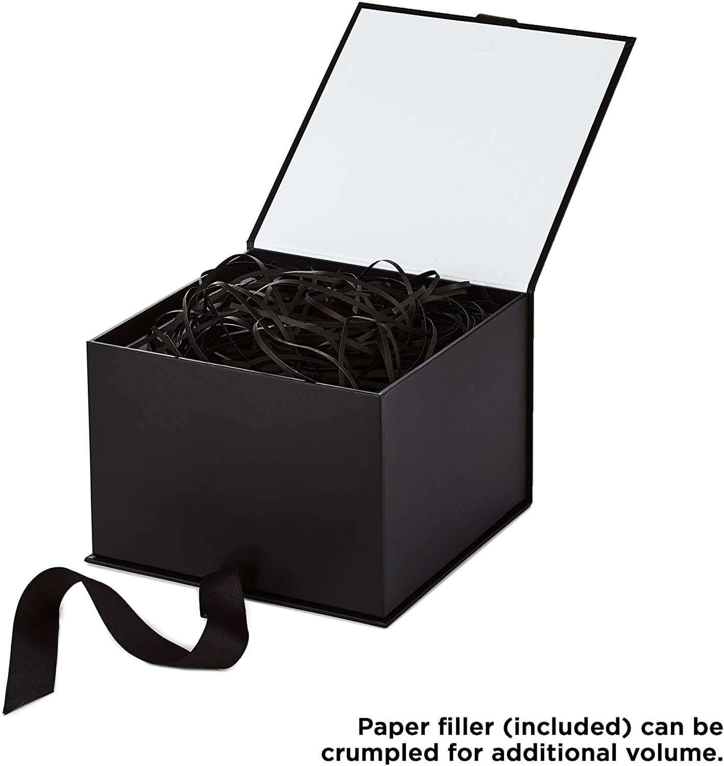 Gift Box Wrapping Empty Box Black Bow Flip Foldable Festive Packaging Box