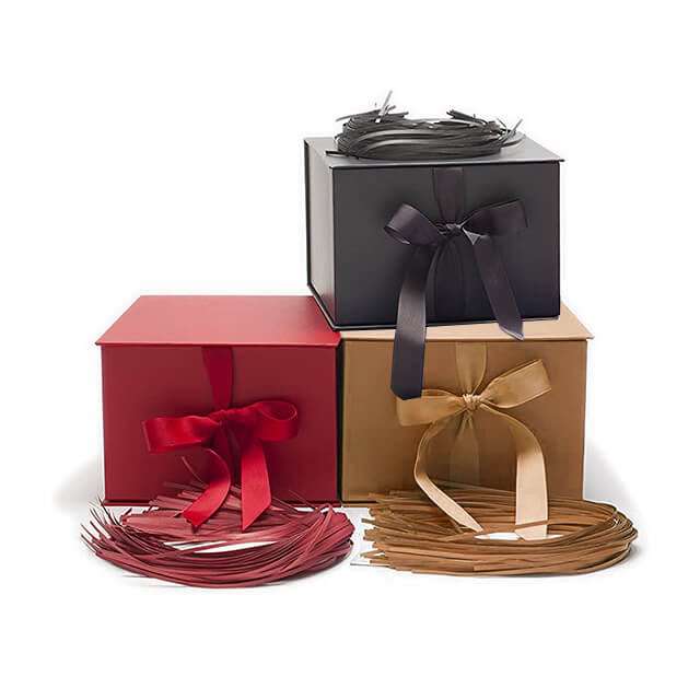Gift Box Wrapping Empty Box Black Bow Flip Foldable Festive Packaging Box