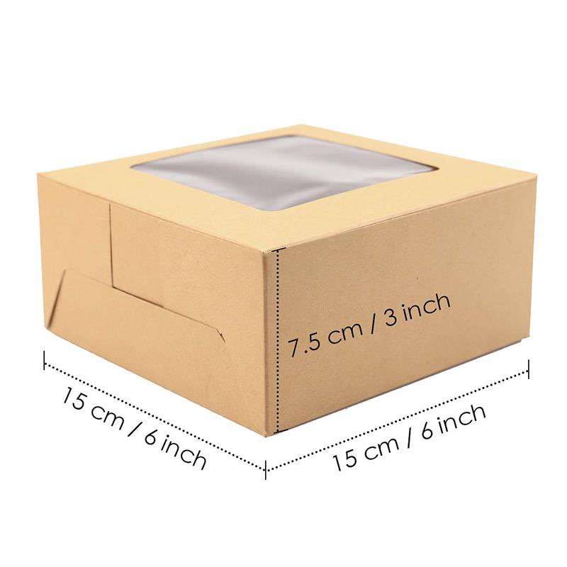 Wholesale Cupcake Boxes Food Grade kraft paper transparence windows Bakery Boxes