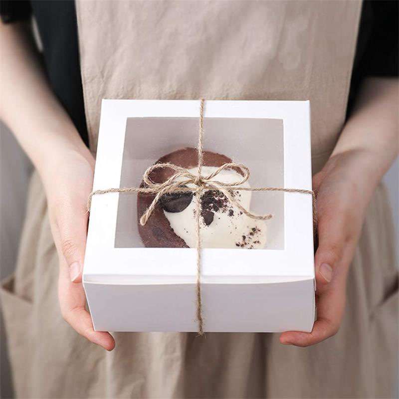 Custom wholesale White transparent Window Inserts Bakery dessert to Fit 4 CupCake Box