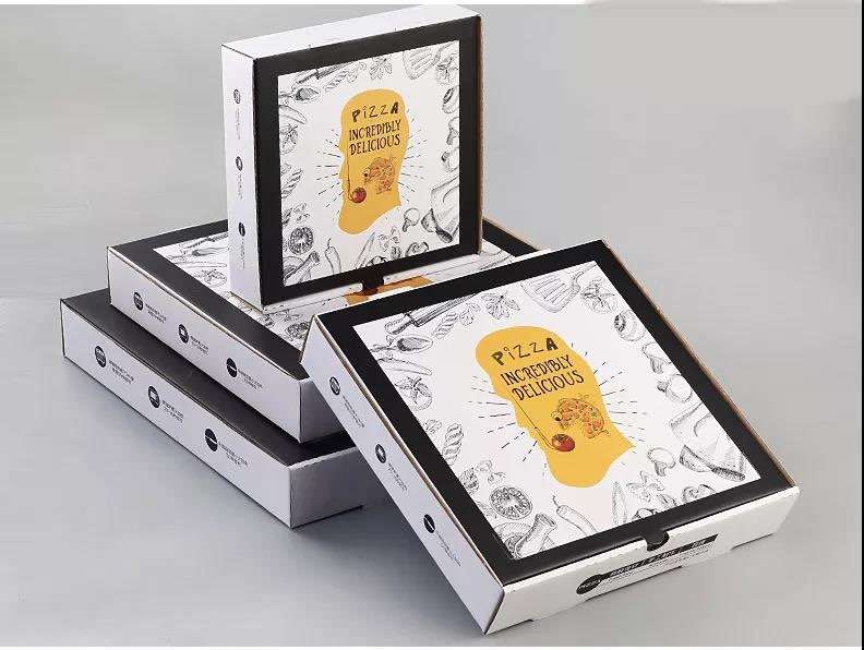 Wholesale Custom Logo Personalized Box High Quality White Card Material Takeaway Pizza box
