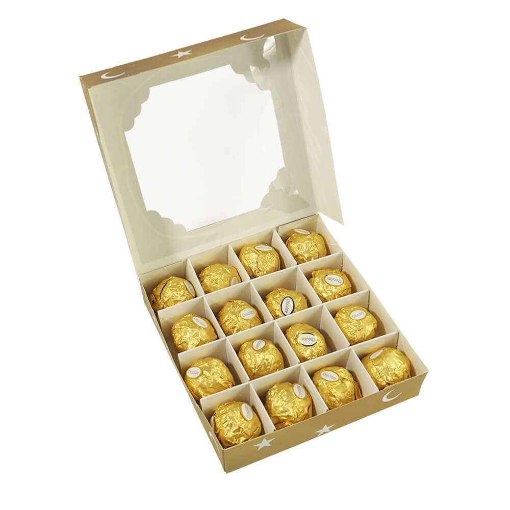 Wholesale Festival Gift Box Candy Chocolate Pastry 16 Grid Gift Box With Window