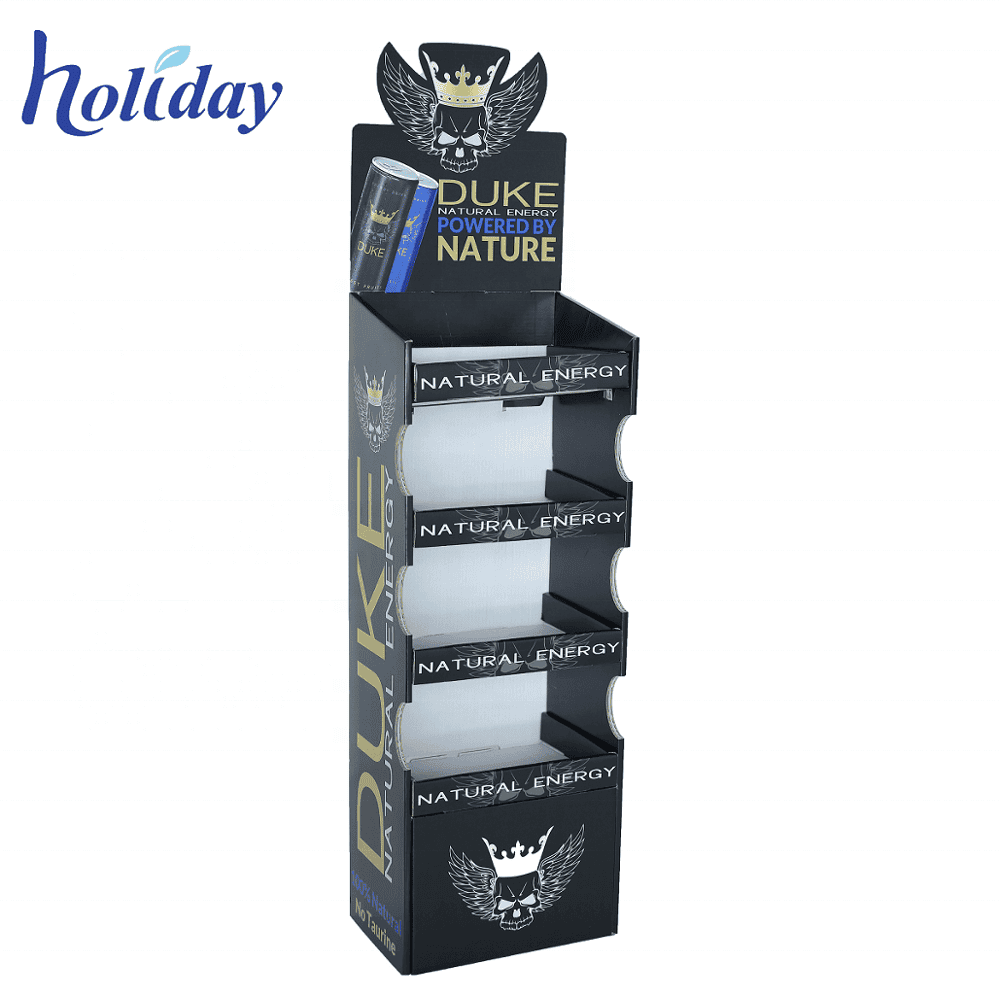 Customized Water Bottle Cardboard Floor Display Stand for Retail Store