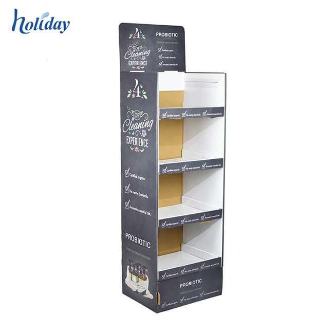 Customized Water Bottle Cardboard Floor Display Stand for Retail Store - Holidaypac
