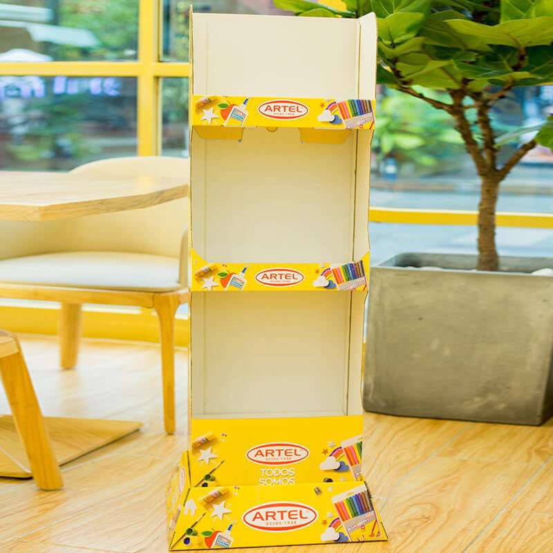 Customized Cardboard Floor Display Stand For Mobile Accessories Supermarket Promotion