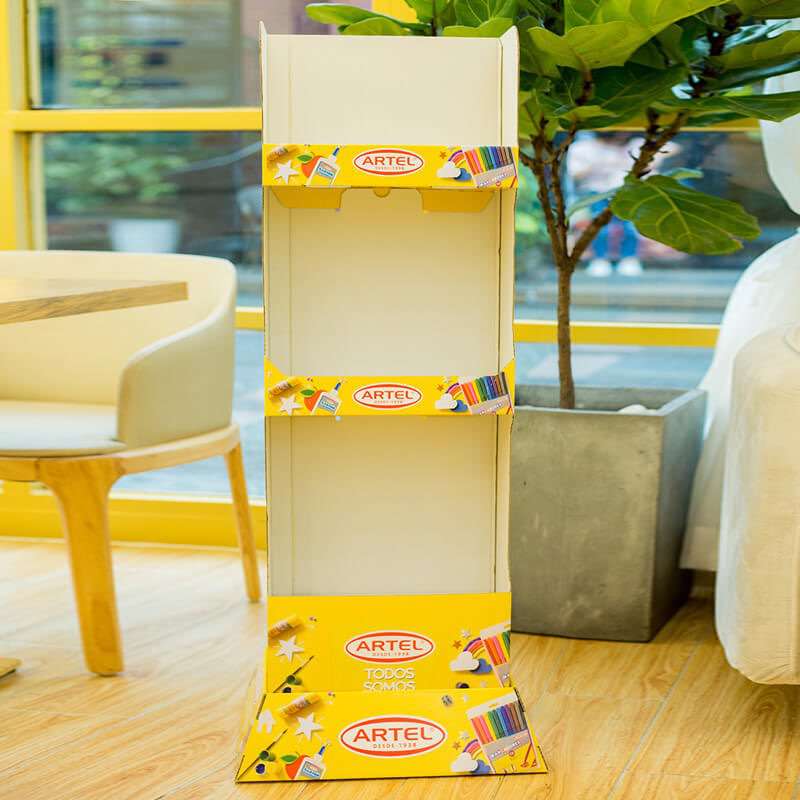 Customized Cardboard Floor Display Stand For Mobile Accessories Supermarket Promotion