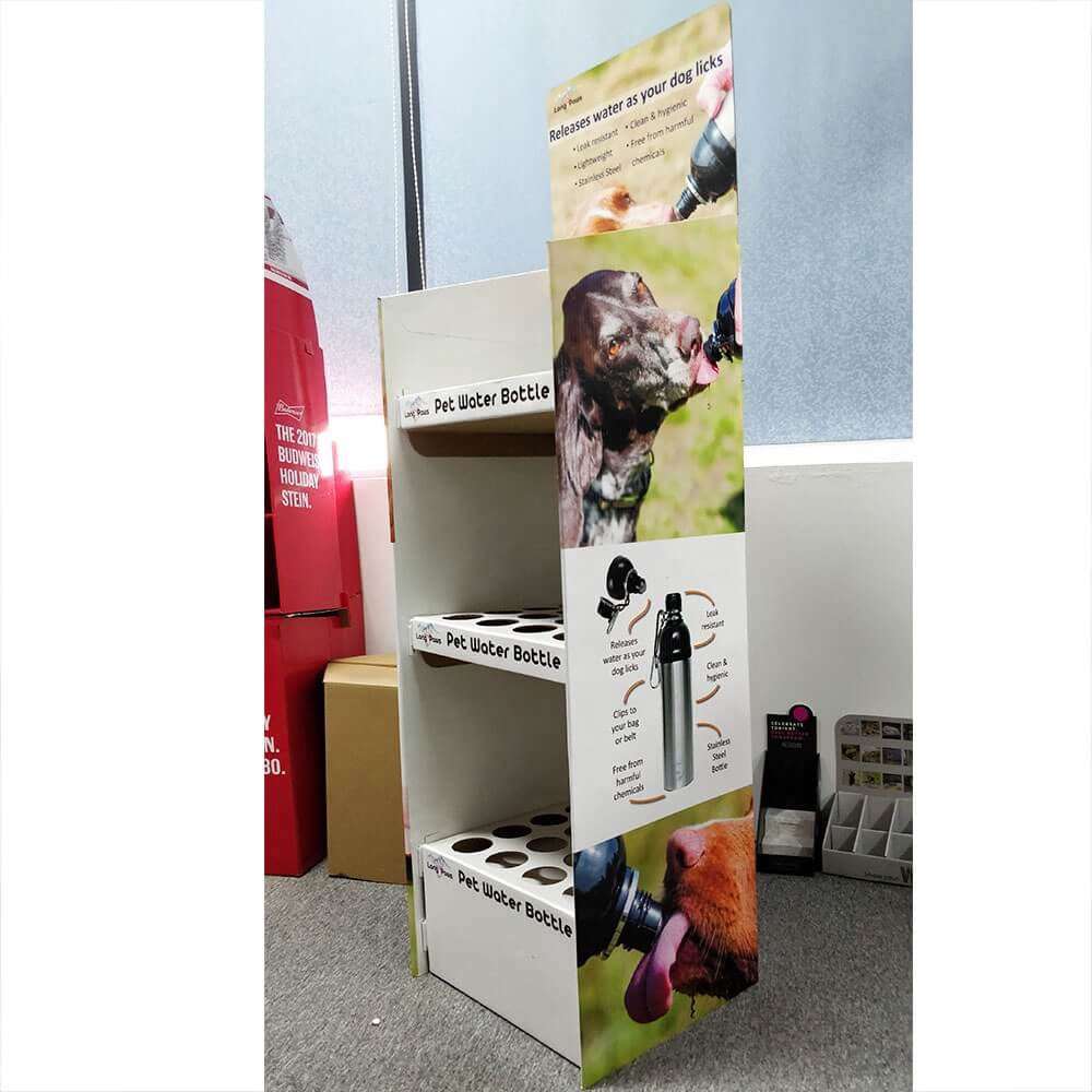 Customized Water Bottle Cardboard Floor Display Stand for Retail Store - Holidaypac