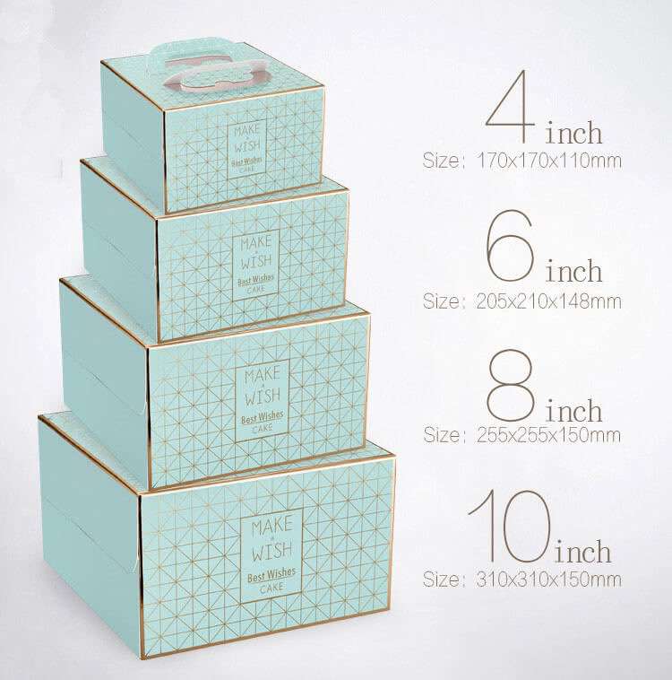 Wholesale Cheap 4/6/8/10Inch Birthday Cake Box Portable Packaging Cake Box Customized