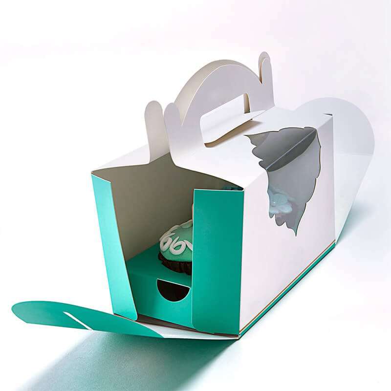 Wholesale Custom Logo Transparent With Window Kraft Take Away Paper Packaging Cupcake Box