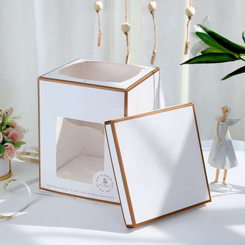 Wholesale 6/8/10/12Inch Cake Box Height Window Food Grade Paper Birthday Cake Box