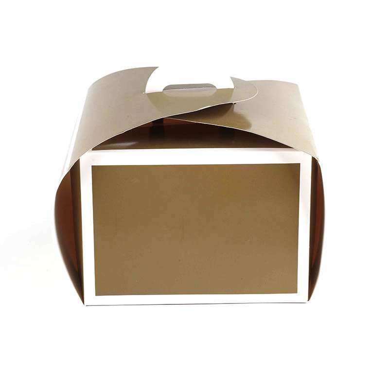 Wholesale Square Paper Birthday Cake Box Brown Packaging Box Custom With Portable