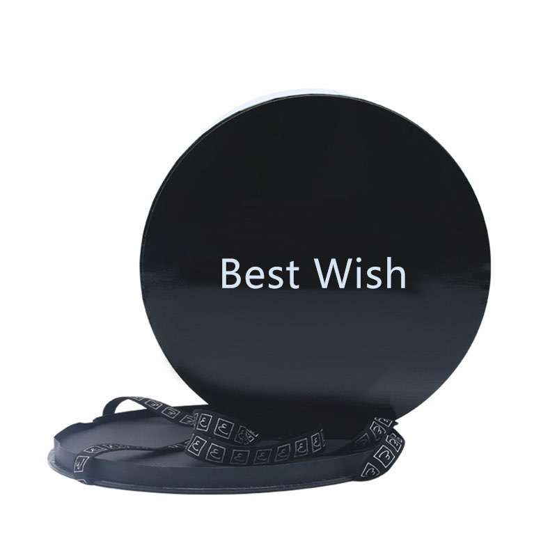 Customized Sale 12 Inch Black Wedding Birthday Cake Packaging Round Cake Box With Silk