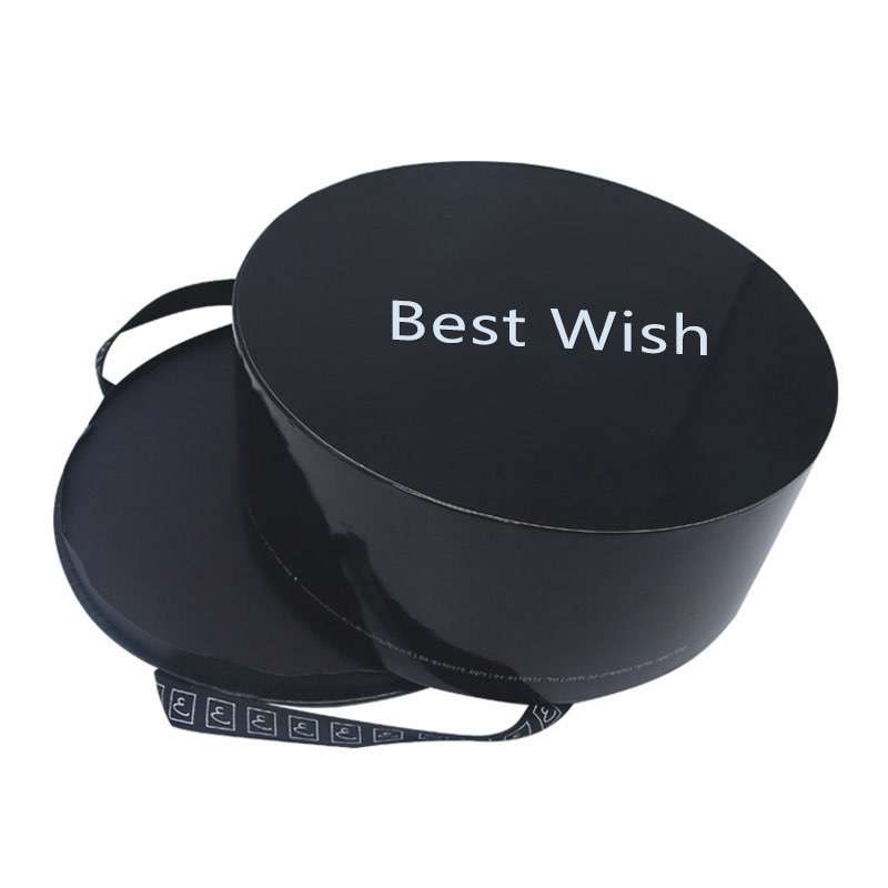 Customized Sale 12 Inch Black Wedding Birthday Cake Packaging Round Cake Box With Silk