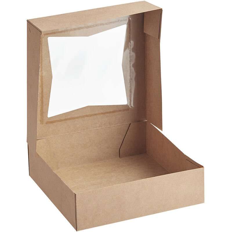 Wholesale Bakery Cookie Box Kraft Paper Package Transport With Window