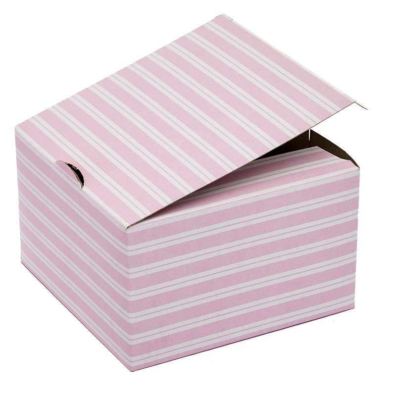 Wholesale Cake Pastry Box Pink & White Stripe Cake Boxes Package Transport