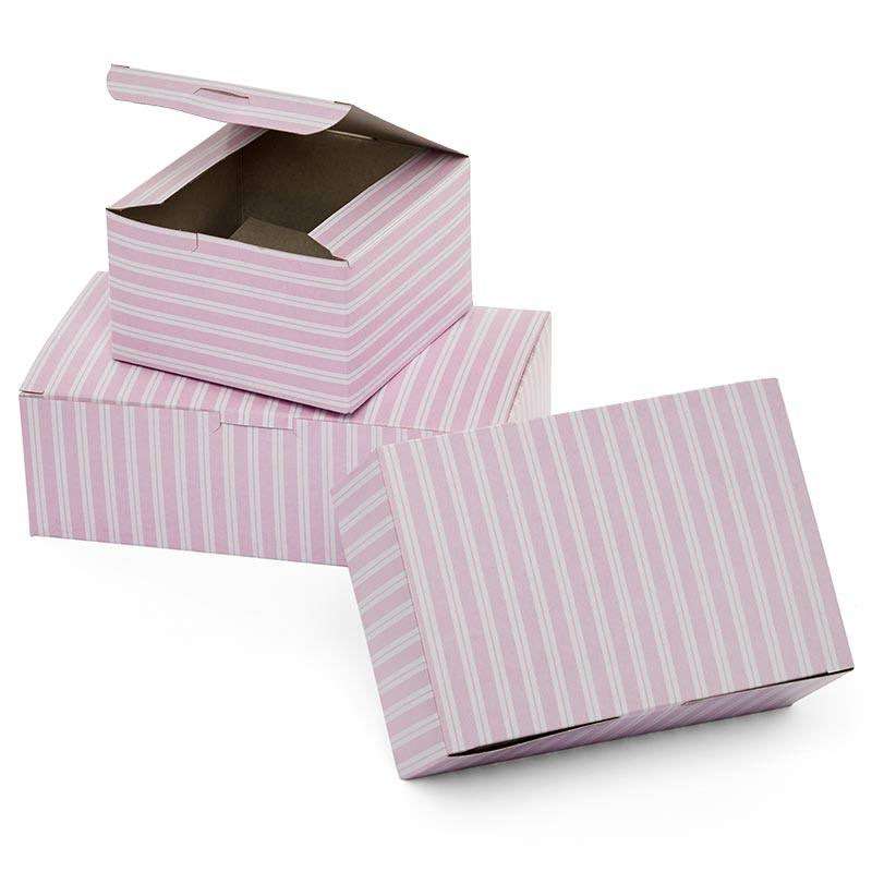 Wholesale Cake Pastry Box Pink & White Stripe Cake Boxes Package Transport