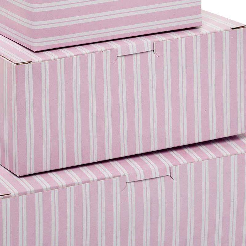Wholesale Cake Pastry Box Pink & White Stripe Cake Boxes Package Transport