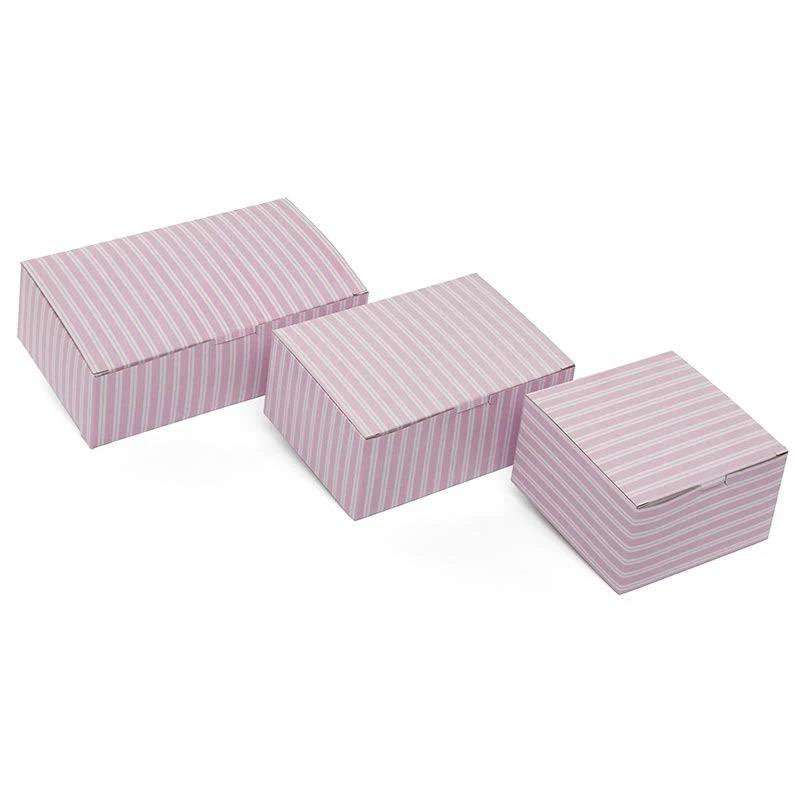 Wholesale Cake Pastry Box Pink & White Stripe Cake Boxes Package Transport