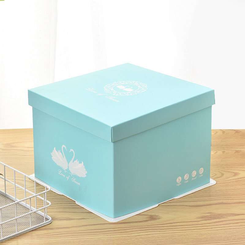 Wholesale Blue Pink Single Layer Paper Birthday Cake Box Custom Factory