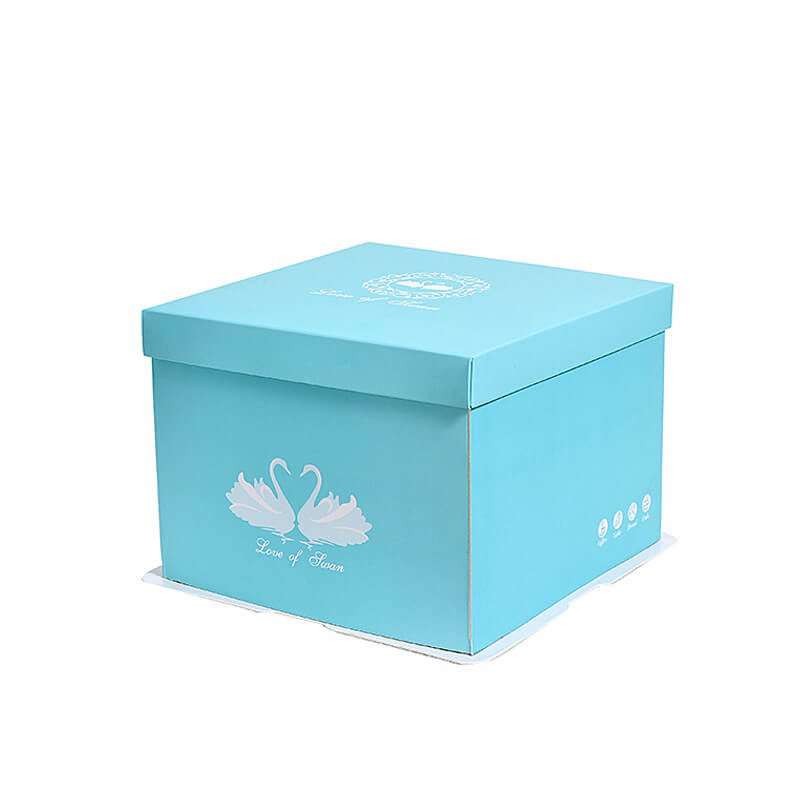 Wholesale Blue Pink Single Layer Paper Birthday Cake Box Custom Factory