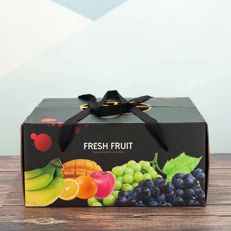 Wholesale Fruit Gift Packaging Box Peach Grape Portable Corrugated Color Box Custom